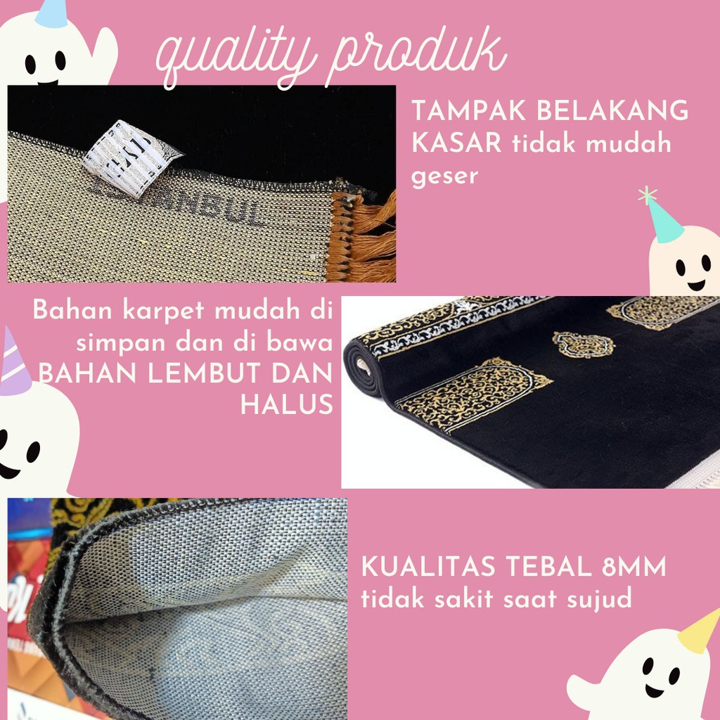 Sejadah sajadah PREMIUM kiswah tebal empuk dewasa sholat rabbani YAKAR turky turkey turki anak 01