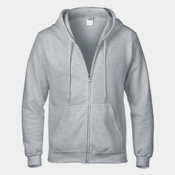 Jaket Polos Full Zip Hoodie Abu - Gildan Heavy Blend Asian Fit