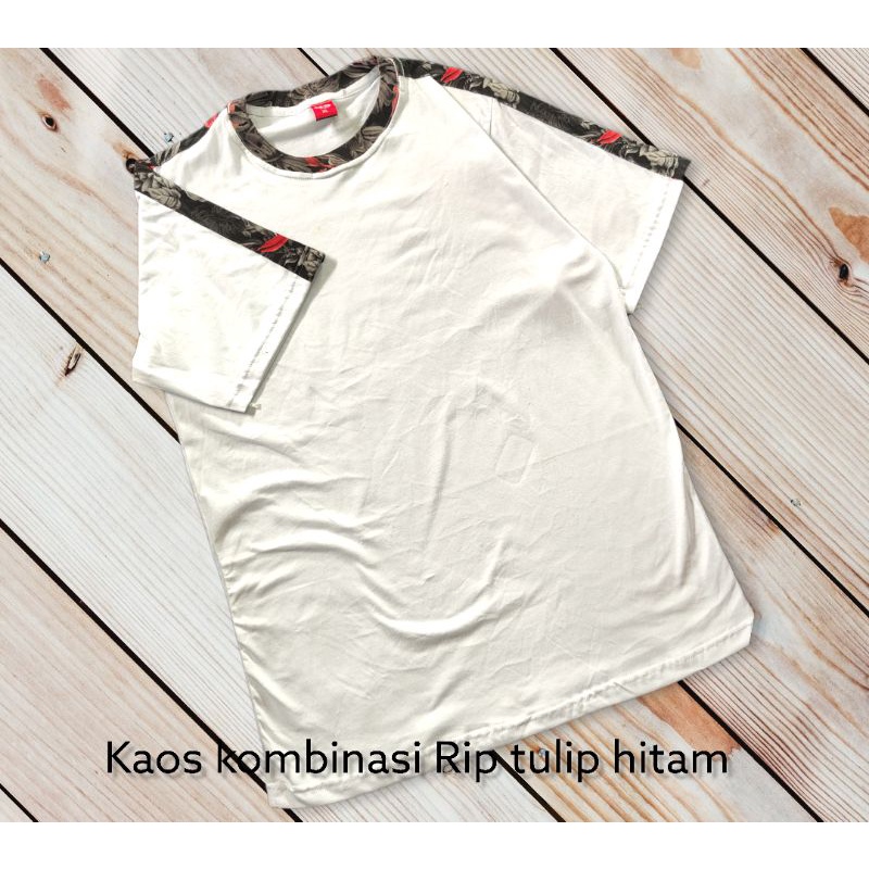 kaos kombinasi Rip motif tulip