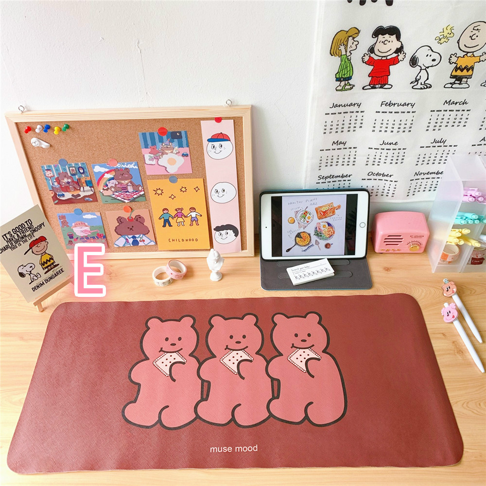 Mouse Pad Anti Air Motif Kartun Beruang / Anjing Warna Pelangi Gaya Korea Untuk Hadiah