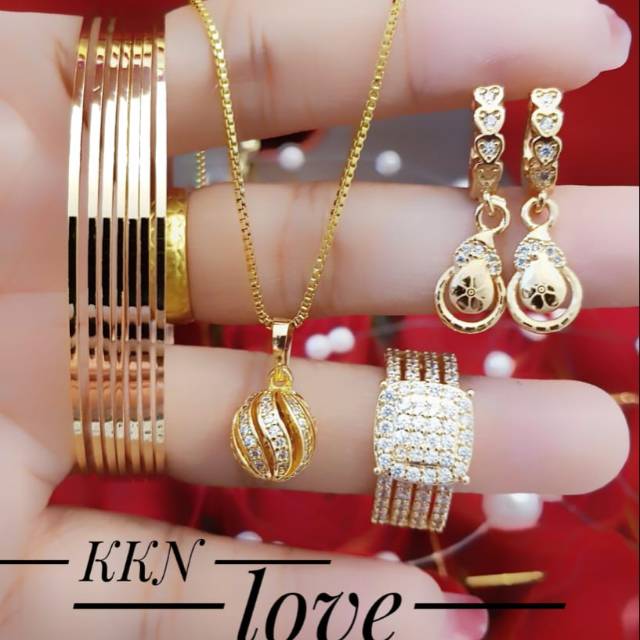 Xuping set perhiasan lapis emas 24K 1209