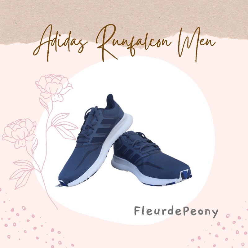 Adidas Runfalcon Pria EE8160 Men Shoes Running Sport Blue Biru