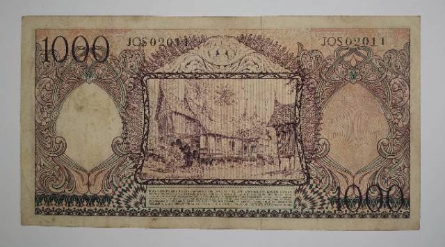 Uang kuno 1000 rupiah pekerja tahun 1958 rp 1000 pekerja 1958 uang kuno rp.1000 pekerja tahun 1958