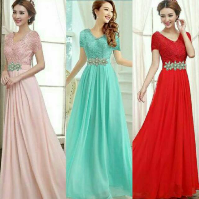 Dress Gonglee Dress Brokat Ceruty Dress Pesta Gaun Wanita Dress Fashion Korea