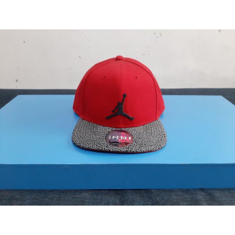 Original Air Jordan Snapback Red Elephant Print