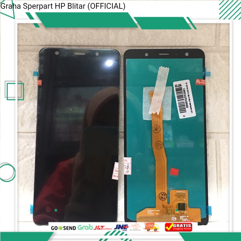 SPAREPART HP LCD TS SAMSUNG GALAXY A7 2018 A750/A750F OLED BLACK
