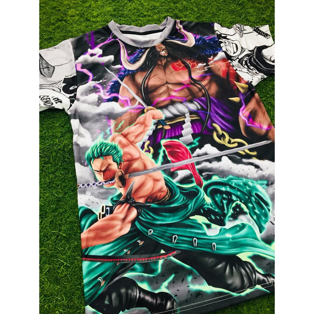 Tshirt Roronoa Zoro Onigashima Battle Anime Onepiece Manga Premium