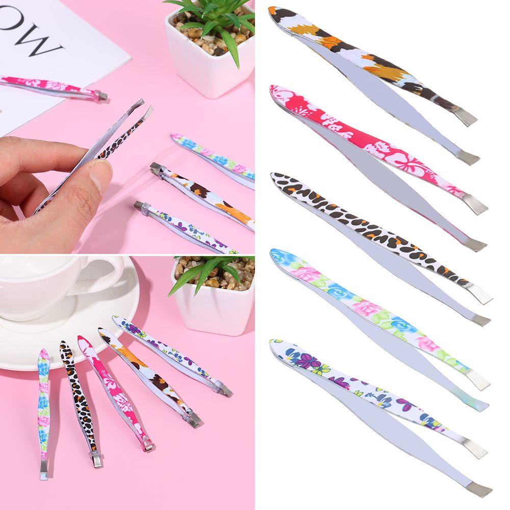 R-flower Pinset Alis Portable Profesional Serbaguna Stainless Steel Jenggot Alat Klip Ekstensi Bulu Mata