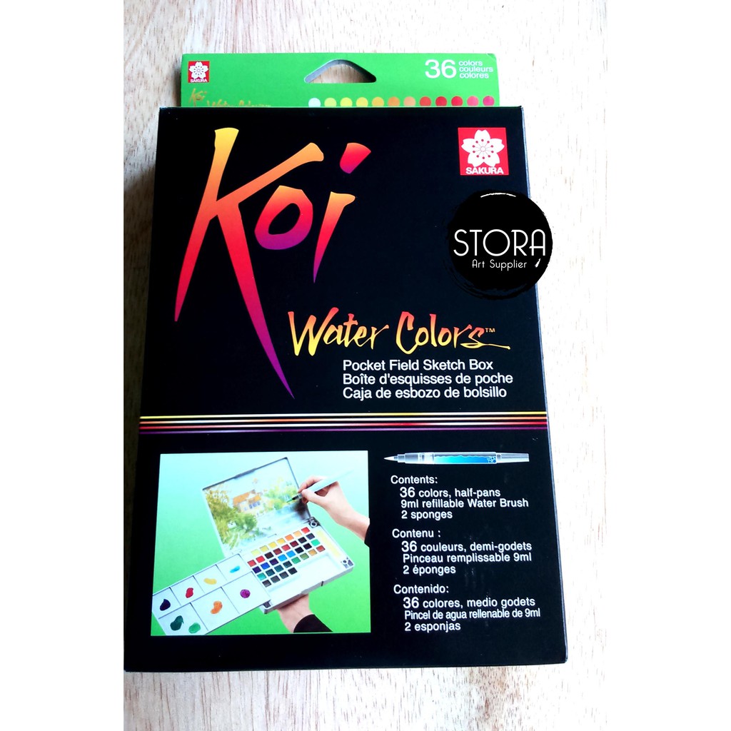 

Sakura Koi 36 Watercolors / 36 Color Sketch Pocket Box Set / Cat Air Water Colours