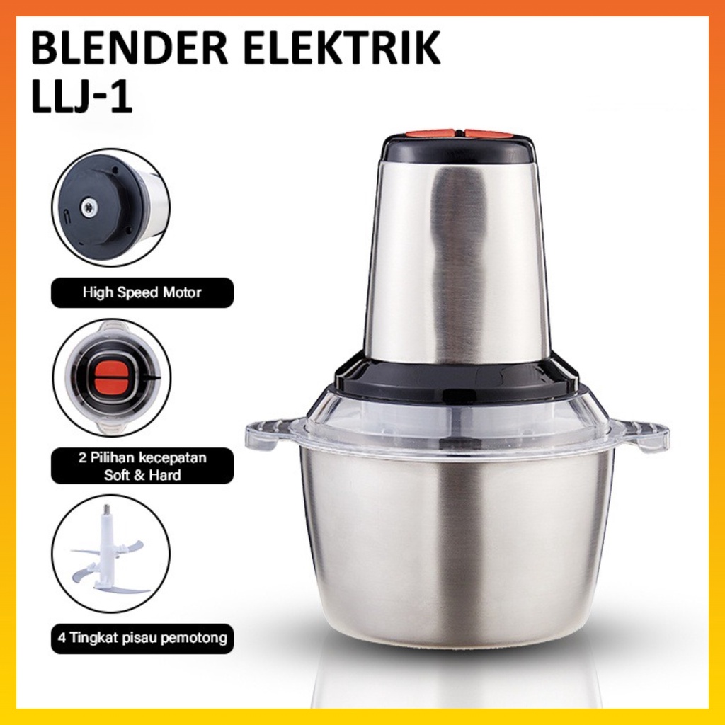 Blender Chopper Daging Blender Daging Chopper Stainless Penggiling Daging Blender Elektrik Stainless Multifungsi Food Processor WHFURNITURE