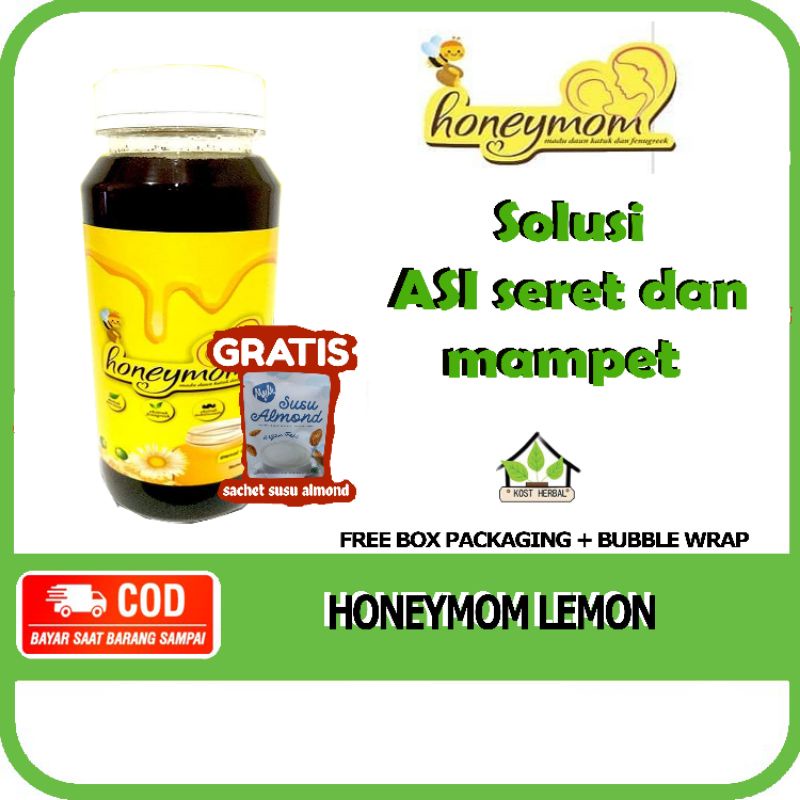 MADU PELANCAR ASI HONEYMOM RASAL LEMON + Tester Almond