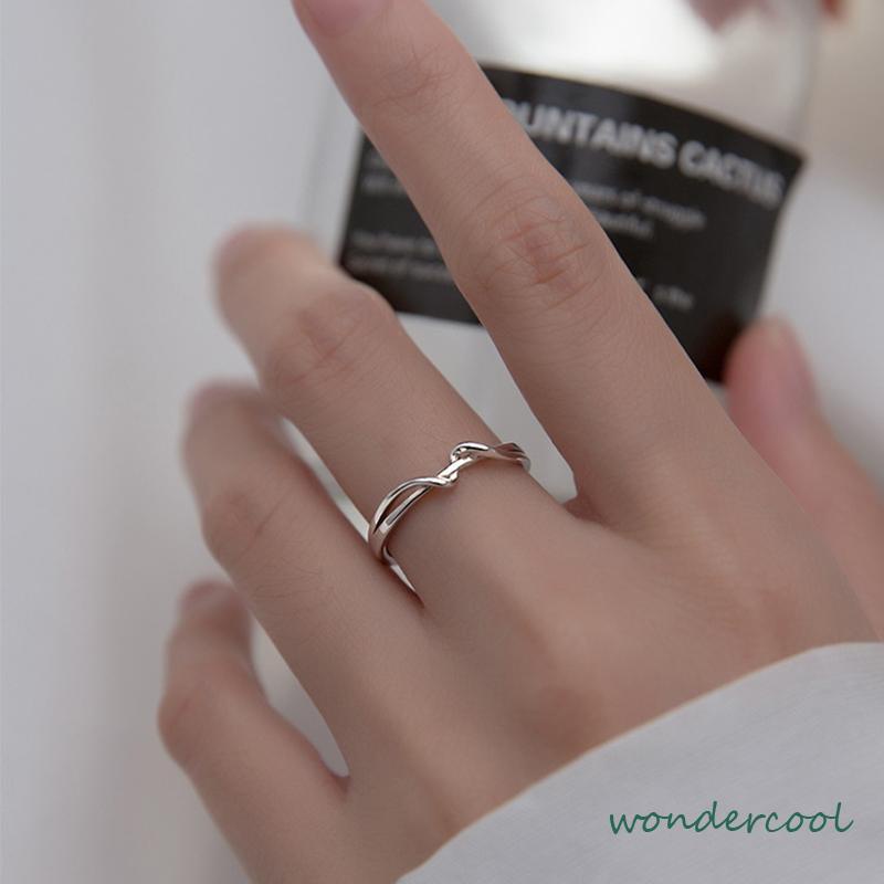 Cincin Jari Telunjuk Geometris Model Terbuka Untuk Wanita -Won