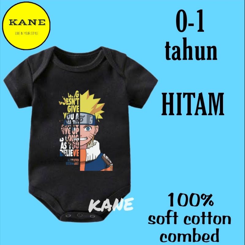 Kaos baju bayi jumper baby kids pendek viral Anime NARUTO SHIPPUDEN MANGA JEPANG logo tulisan custom