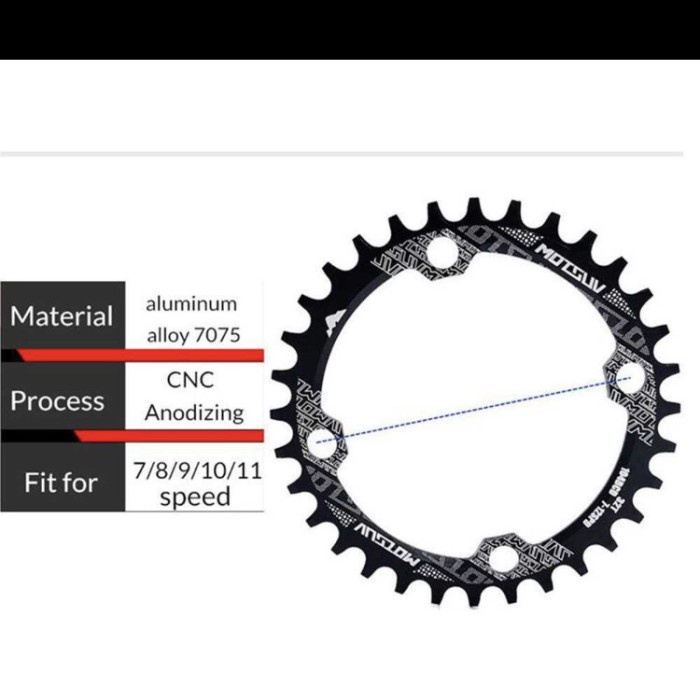 MOTSUV gigi sprocket sepeda aluminium round 32T-104BCD