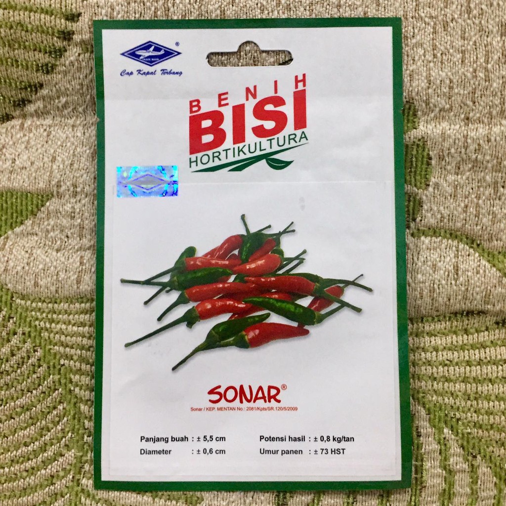 Benih Bibit Cabe Rawit SONAR F1 HG BISI cap Kapal Terbang kemasan asli