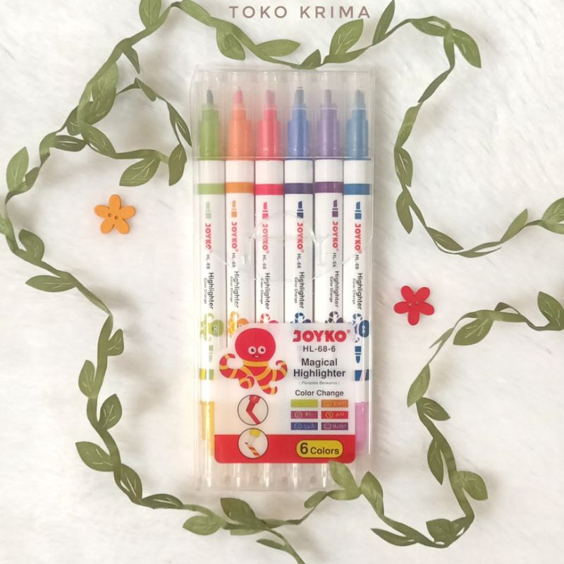 

Joyko Magical Highlighter Marker Set Color Change HL-68-6