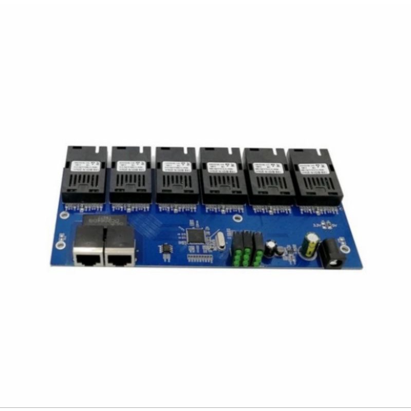 PCB Media Converter 6 FO 2 LAN 100 Mbps Board Only Switch Murah