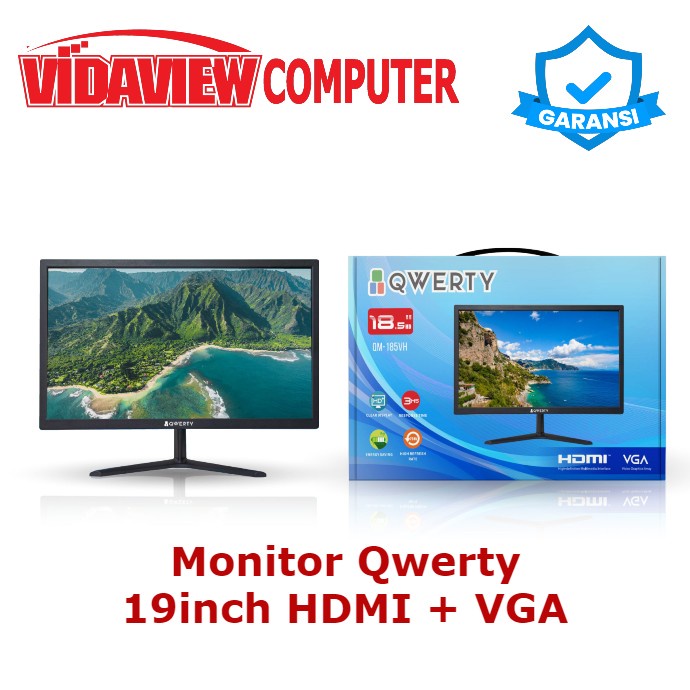 MONITOR LED QWERTY 19 INCHI HDMI + VGA BERGARANSI