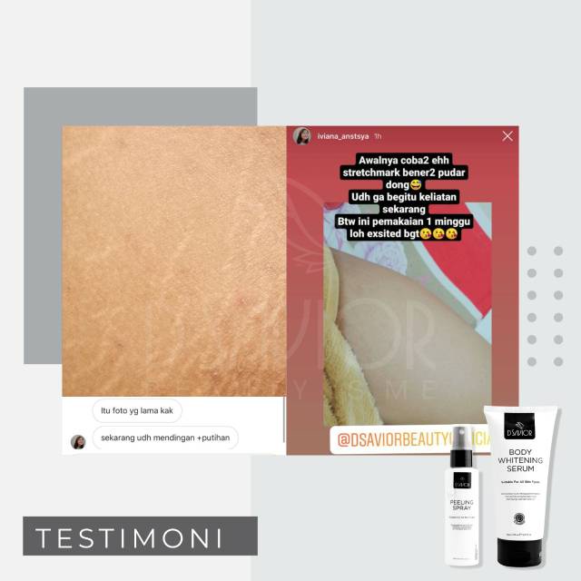 Dsavior Body Whitening Serum Lotion Pemutih Kulit Badan