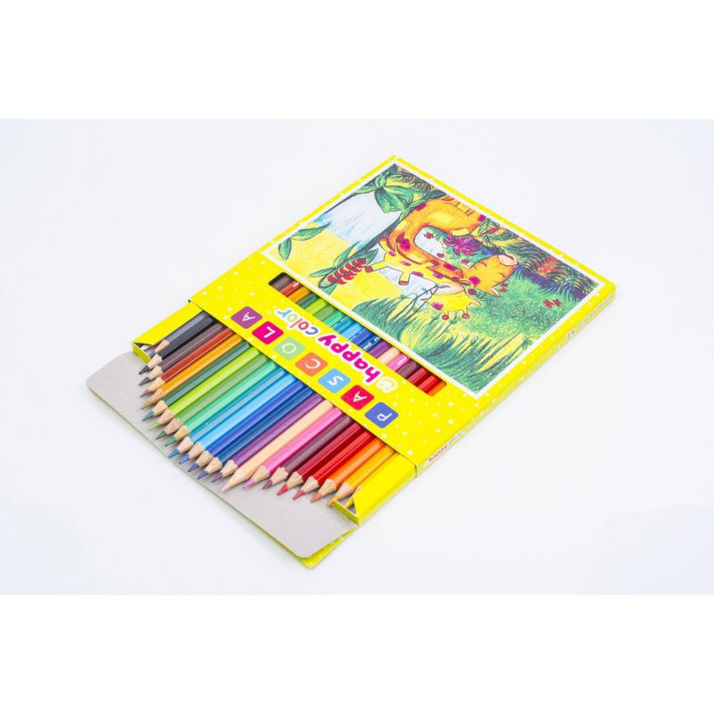 Pascola Happy Color Pencil 24 / Set ( Pensil Warna / Pewarna / Coloring )