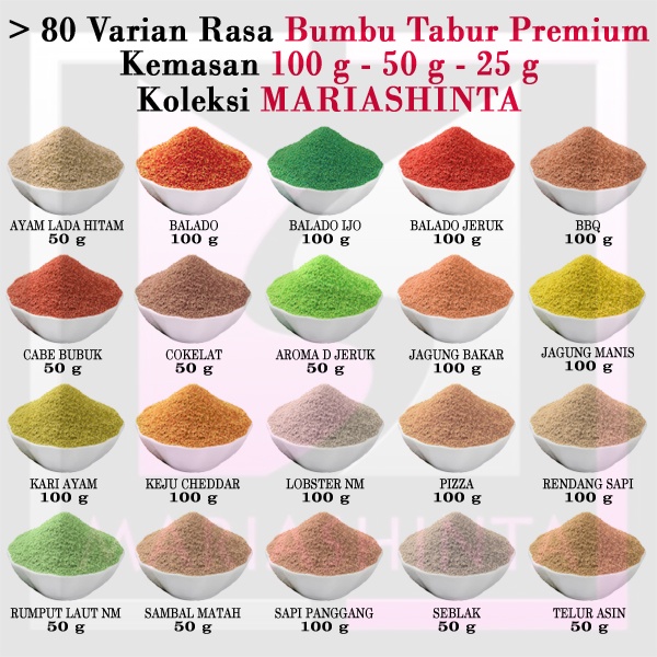 

Bumbu Tabur Aneka Rasa Asin Manis Pedas Gurih
