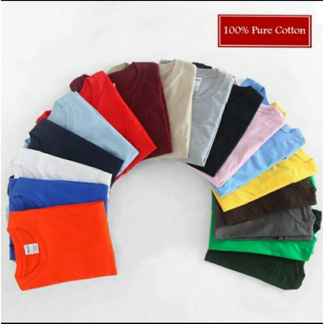 [PROMO/DISKON]Baju kaos polos pria/wanita unisex DEWASA Lengan Pendek Warna Warni Lokal