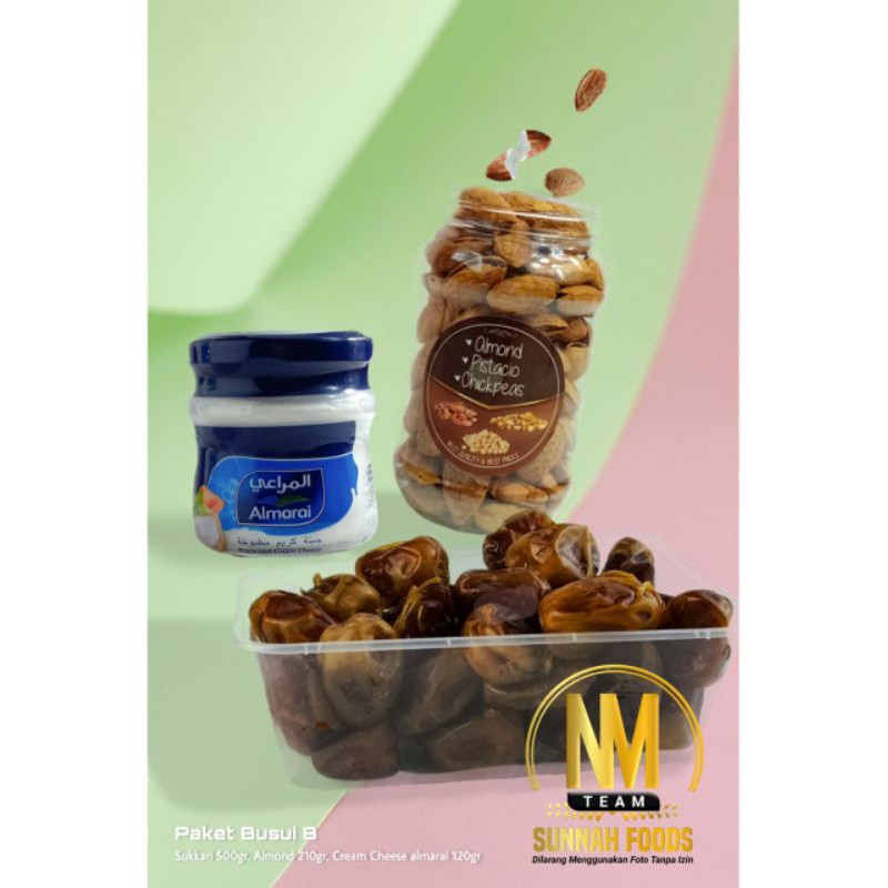 

paket hemat busui B #kurmasukkari 500g #almond 210g #creamcheseealmarai120g #almarai #creamchesee