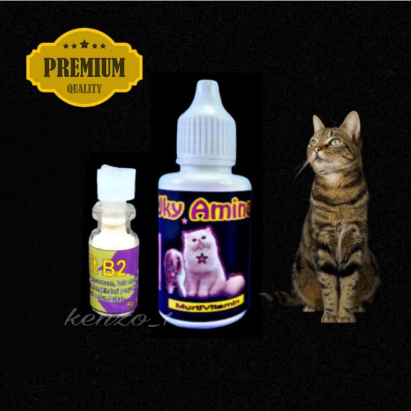 Paket Vitamin Kucing Amino 30ml &amp; B2 untuk Perawatan Kesehatan BULU GEMBUL NAFSU MAKAN PENGGEMUK BADAN PELEBAT PEMANJANG Penguat IMUN