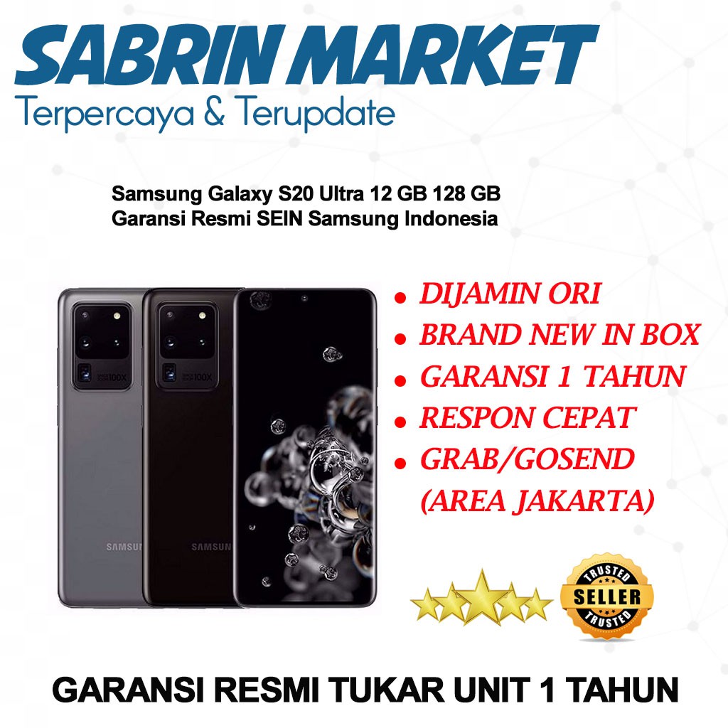 Samsung Galaxy S20 Ultra 12 GB 128 GB Grey Black Cosmic RESMI SEIN Samsung Indonesia