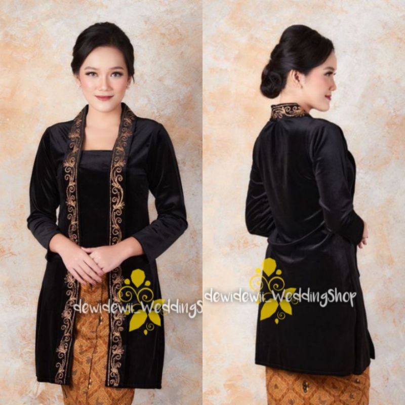 Kebaya Bludru Body Panjang - Bordir Stik Corneli