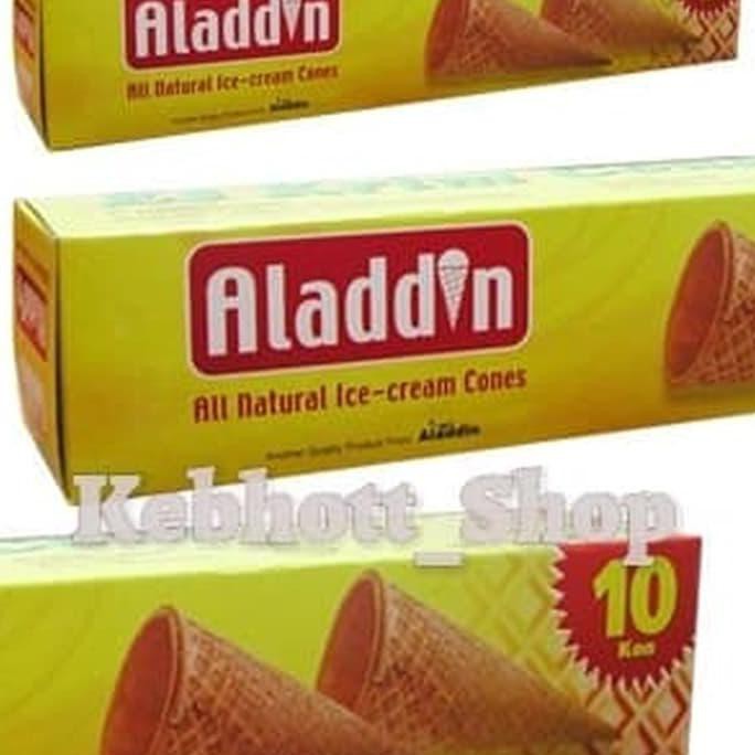 

ALADDIN ROLLED SUGAR ICE CREAM CONES 120 GR WAFER CONE UNTUK ES KRIM