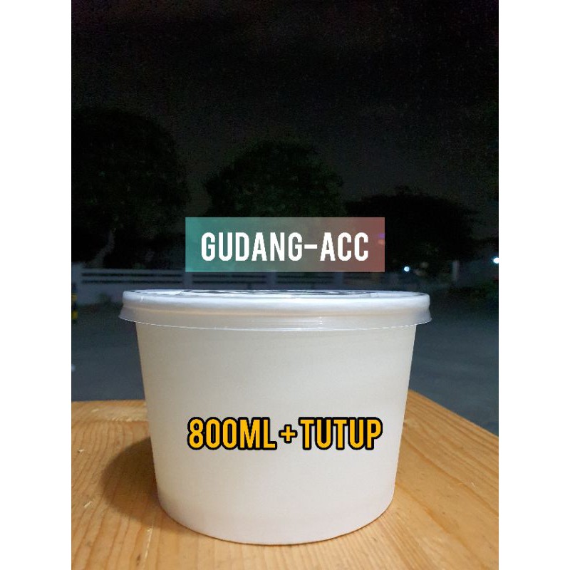 

2Xbtygneal Sakha Snack ) Paper Bowl 360Ml 500Ml 650Ml 800Ml + Tutup Putih / Mangkok Kertas Paperbowl