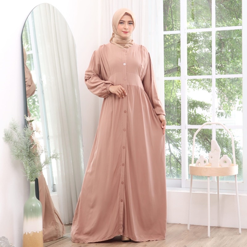 GAMIS POLOS GPS FULL KANCING RAYON TWILL TALI PINGGANG BUSUI JUMBO MAXI DRESS BUMIL MUSLIM GROSIR