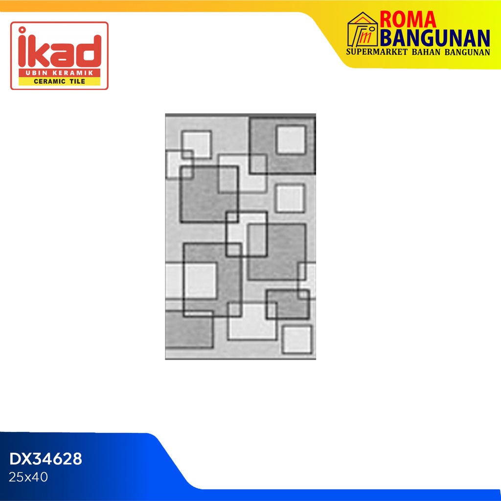 Keramik Dinding Keramik Dapur Keramik Ikad Keramik Abu-abu DX34628 25X40