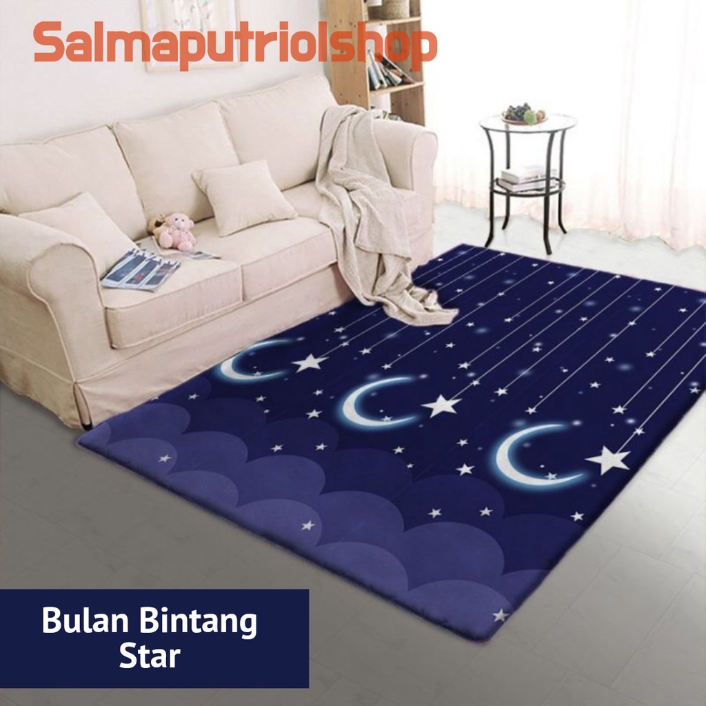 Karpet Lantai Ruangan Tamu Keluarga Karakter motif Doraemon Hellokitty Keropi Tayo Starmoon Jumbo