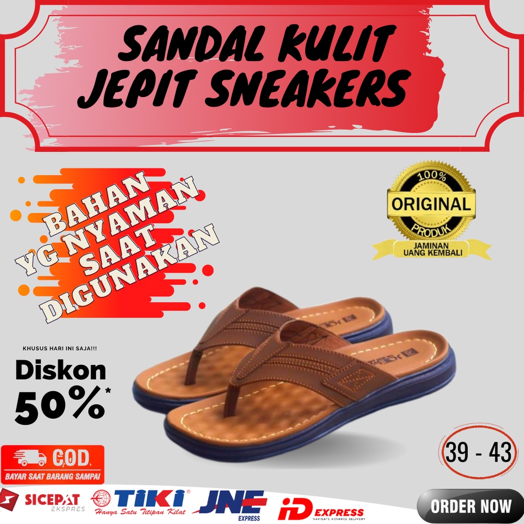 Sandal Kulit pria import Asli original JNC 05 Kickers model terbaru