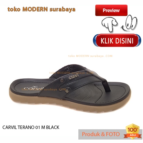 CARVIL TERANO 01 M BLACK sandal pria casual sandal jepit