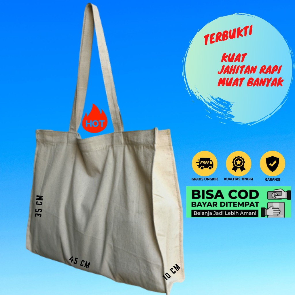 Tote Bag Kanvas Polos Tebal Murah Besar Tas polos putih Tote Bag Kanvas Polos Tebal Murah Besar Tas polos putih