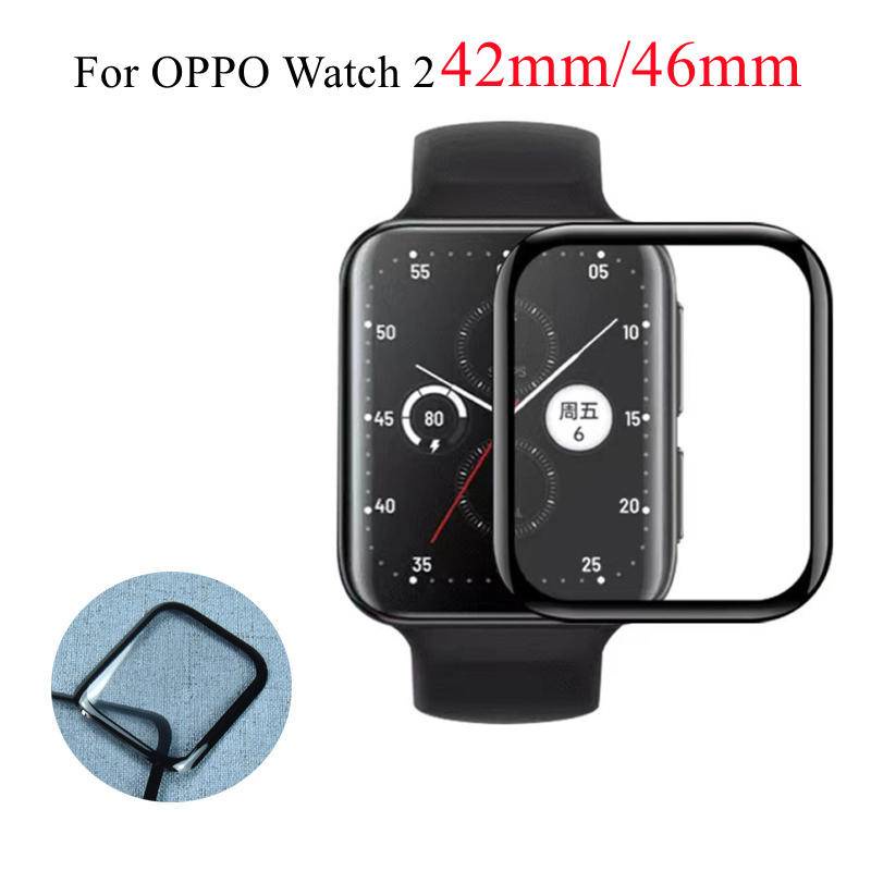 Pelindung Layar Tempered Glass 9d Bening Transparan 42mm / 46mm Untuk Oppo Watch 2