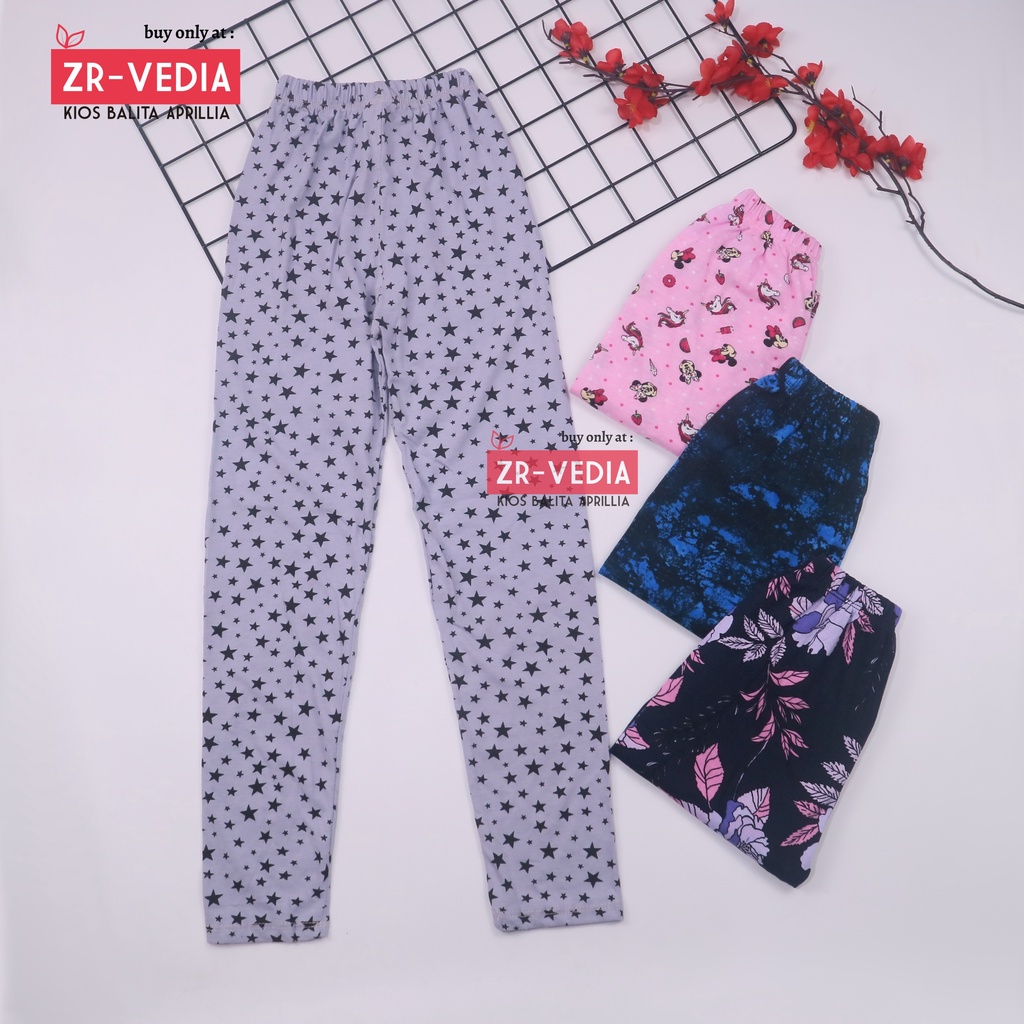 Legging Calvina uk 8-12 tahun / Leging Motif Panjang Anak Perempuan Ketat Bahan Kaos Spandek Nyaman