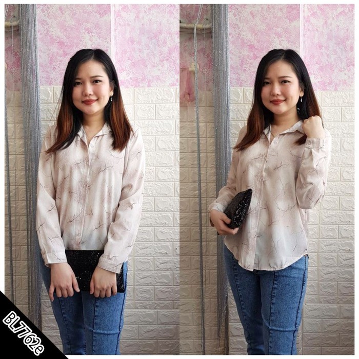 Amira Basic Shirt By Augie | Kemeja Wanita Cewek Polos Murah Kerj FB557 Baju Atasan Kemeja Wanita