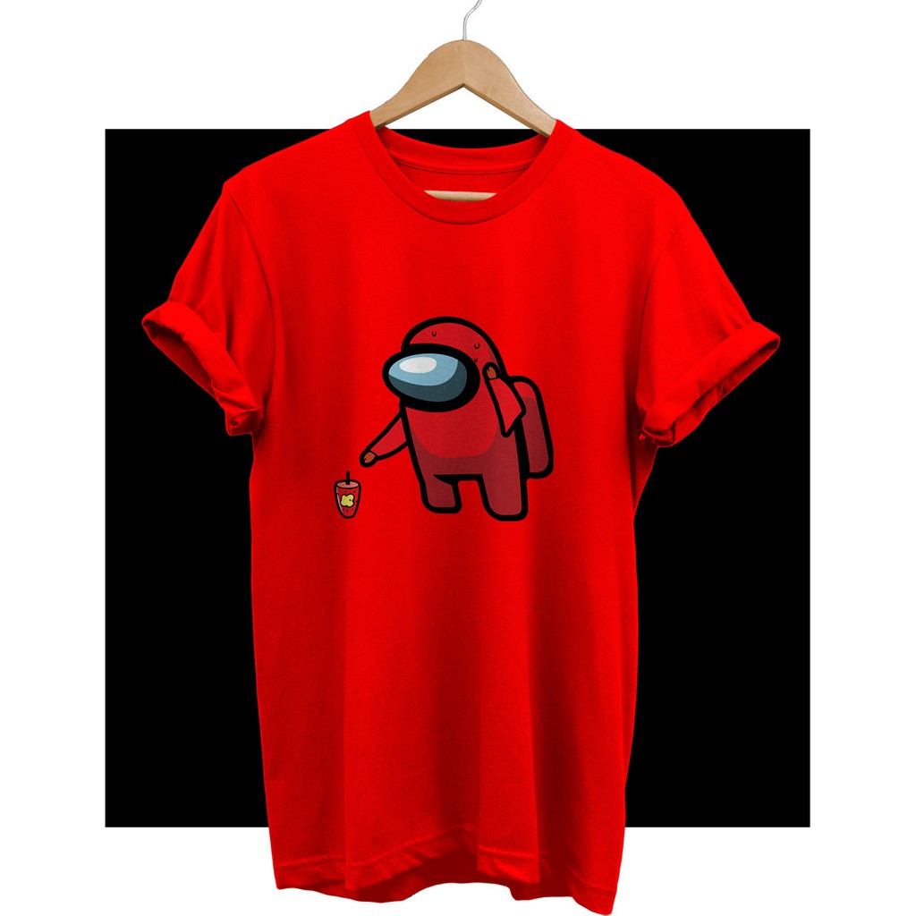 Kaos Imlek Among Us Minuman 04 - Baju Kaos Keluarga Family Couple Imlek FREE NAMA - Kaos Imlek 2022 