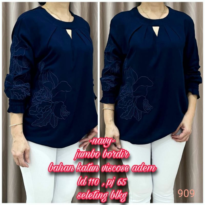 ATASAN 909 BLUS JUMBO  KATUN VISCOSE BORDIR