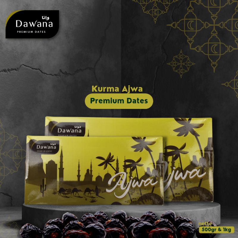 

kurma ajwa asli madina dawana premium jumbo 1 kg
