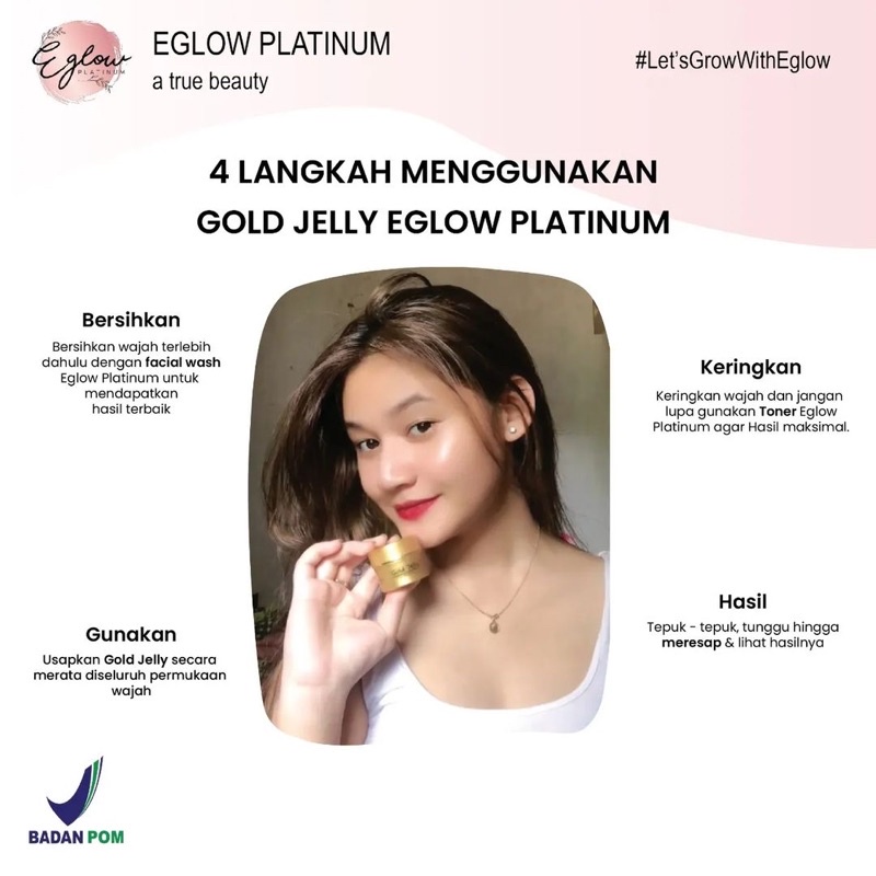 GOLD JELLY EGLOW PLATINUM PEMUTIH WAJAJ GLOWING ORIGINAL