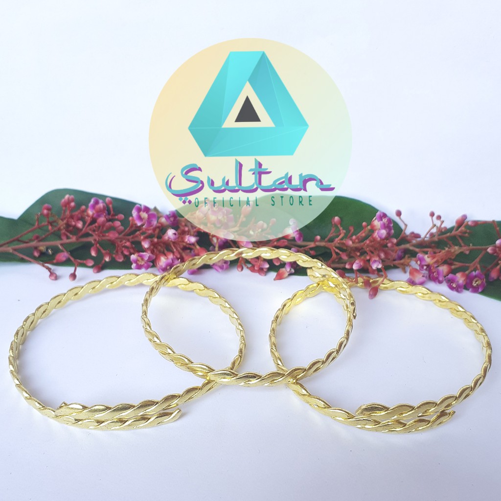 [ORIGINAL BERLAPIS EMAS 24K] SULTAN BRACELET GELANG ANAK DAN DEWASA LOGAM KUNINGAN #GK03