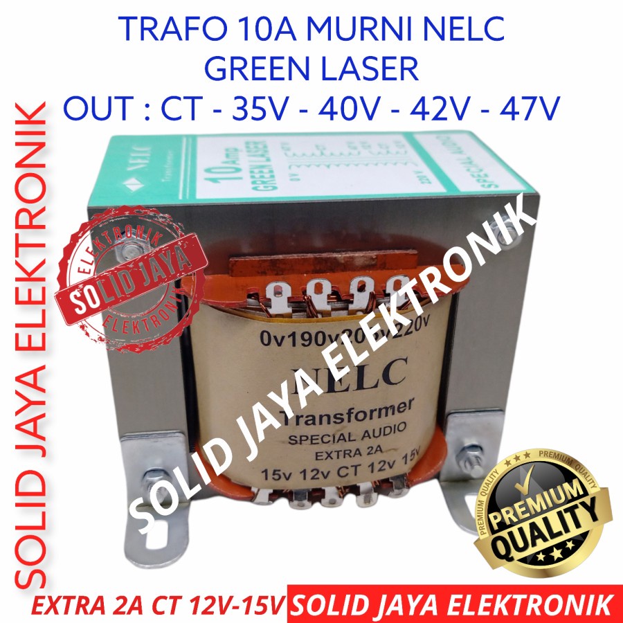 TRAVO TRAFO 10A MURNI BESAR GREEN LASER NELC CT 35V 40V 42V 47V 10 A AMPER TRANFORMER KOTAK 10A 35 40 42 47 V VOLT NELC PLUS EXTRA 2A CT TRAPO TEMBAGA MURNI ASLI