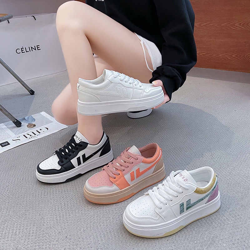 Sepatu Cewek Tali Trendy Kekinian Terbaru Modis Dipakai Sneaker Cewe Korean Style Sepatu Wanita Sneakers Import