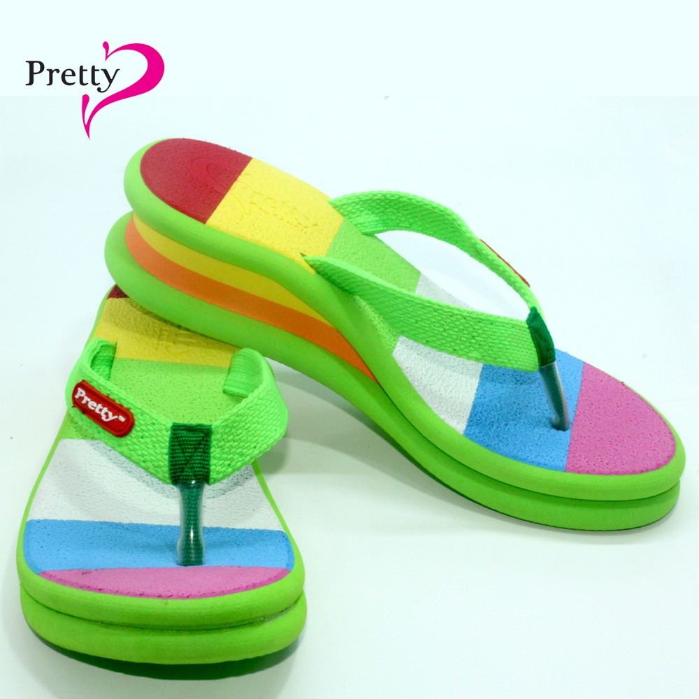 SANDAL WANITA "PRETTY" Pelangi Hijau
