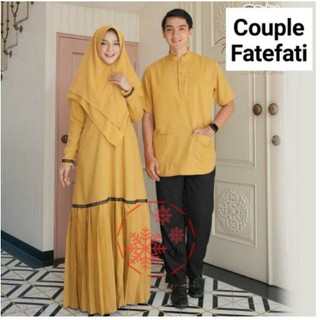  Baju  Gamis Couple Pasangan Lebaran  2021  Sarimbit Seragam  